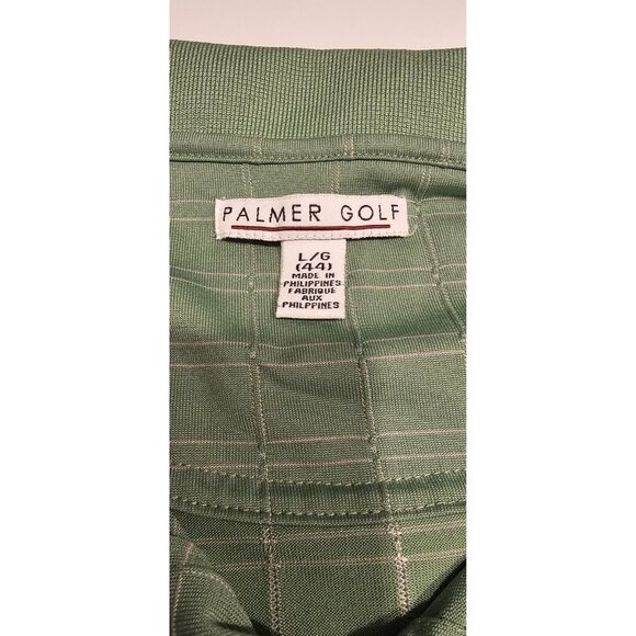 Palmer Golf Polo Shirt Large L 44 Kelly Green Plaid VG+ Condition - Picture 3 of 7